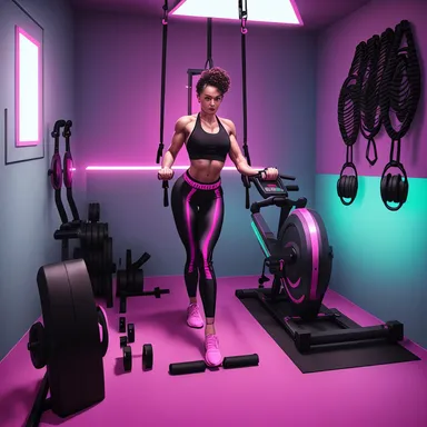 Vaporwave Home Gym design