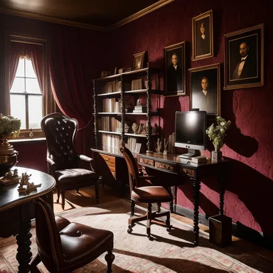 Victorian Home Office design - AI generated interior design visualization