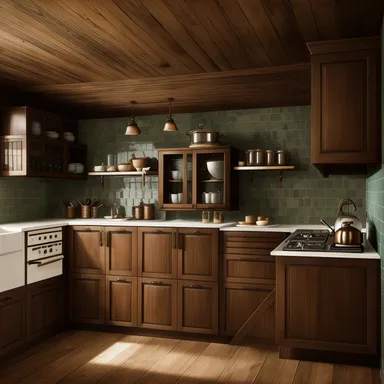 Vintage Kitchen design - AI generated interior design visualization