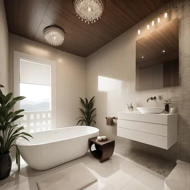 Zen Bathroom design - AI generated interior design visualization
