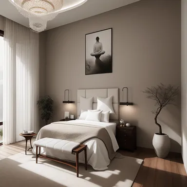 Zen Guest Room design - AI generated interior design visualization