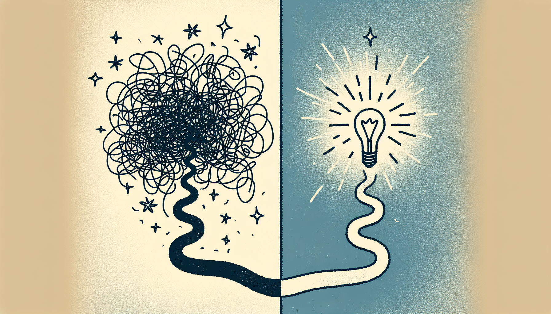 An illustration contrasting the chaotic path of hustle-culture learning with the steady path of sustainable upskilling.