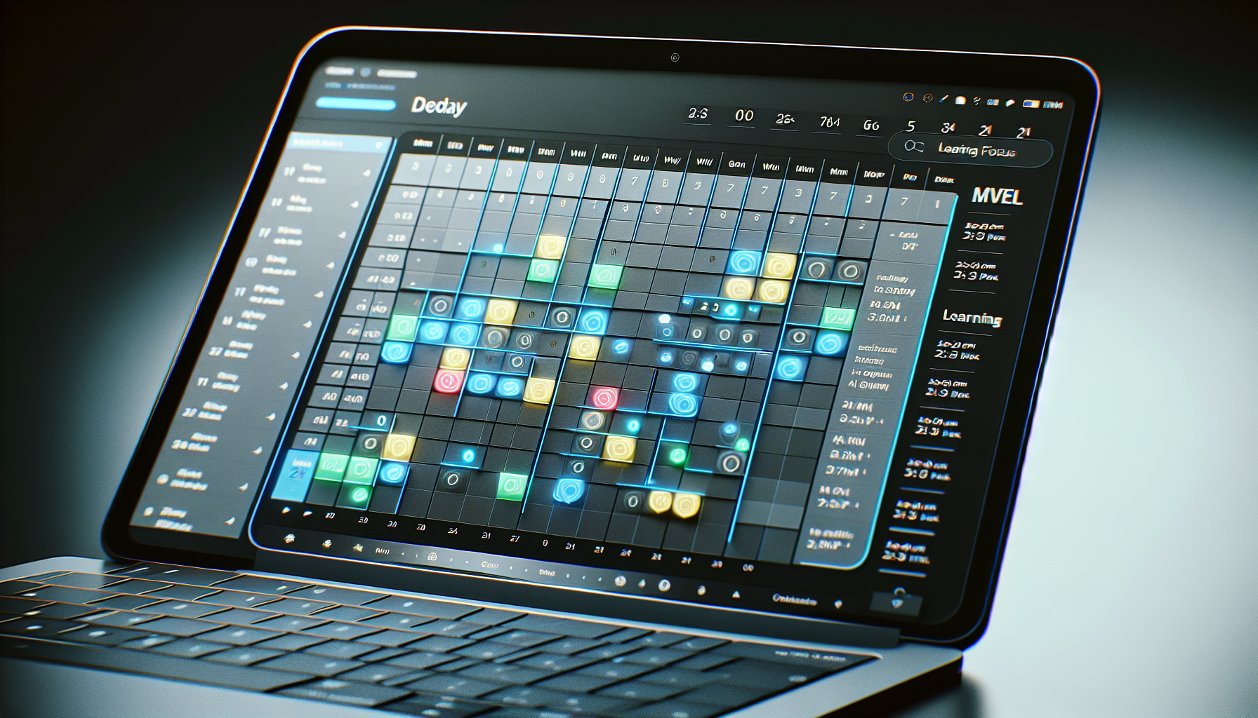 A digital calendar showing scheduled micro-learning sessions, demonstrating the Minimum Viable Learning framework in action.