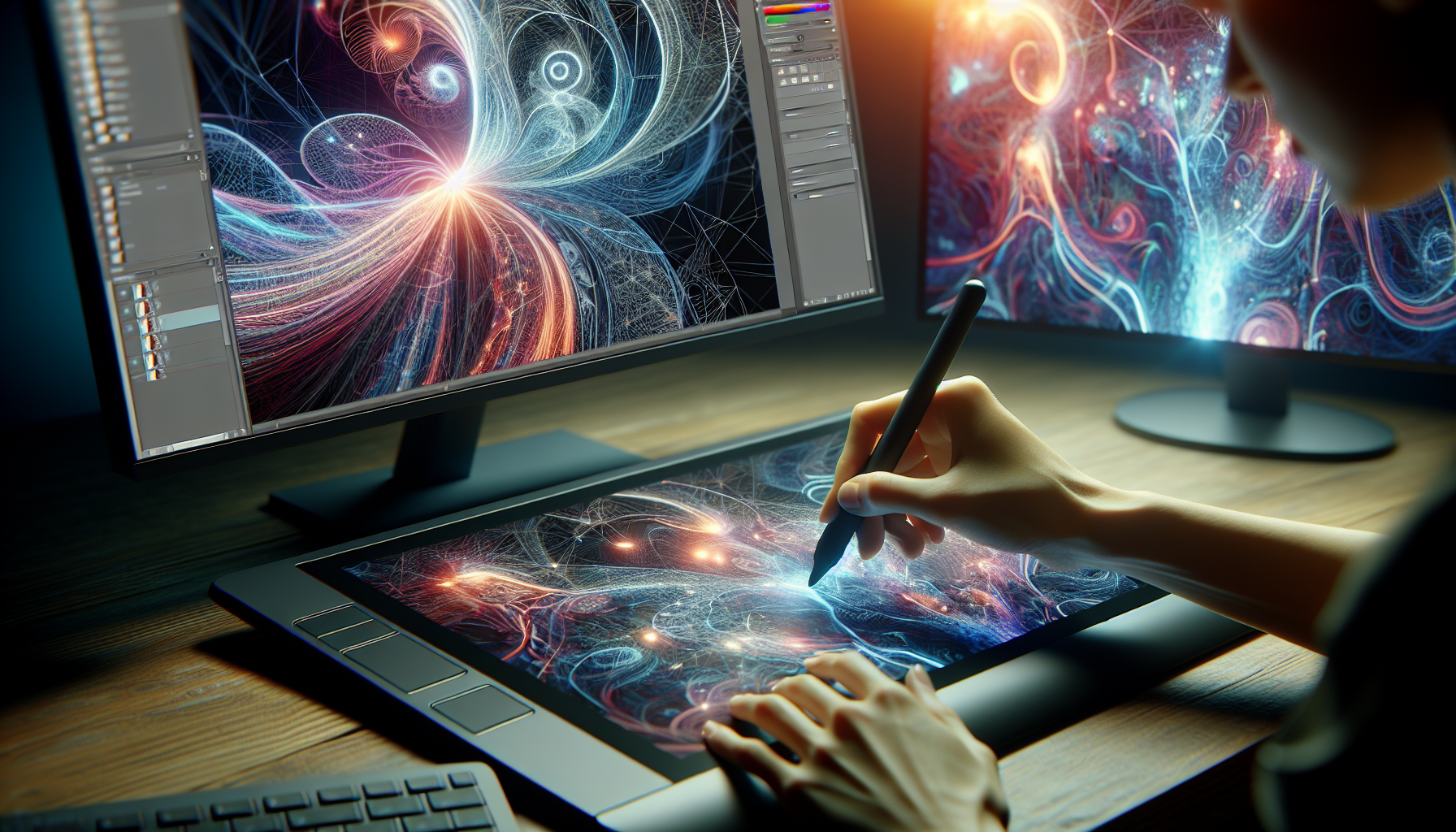 An artist training a custom AI model by feeding it their unique artistic style.