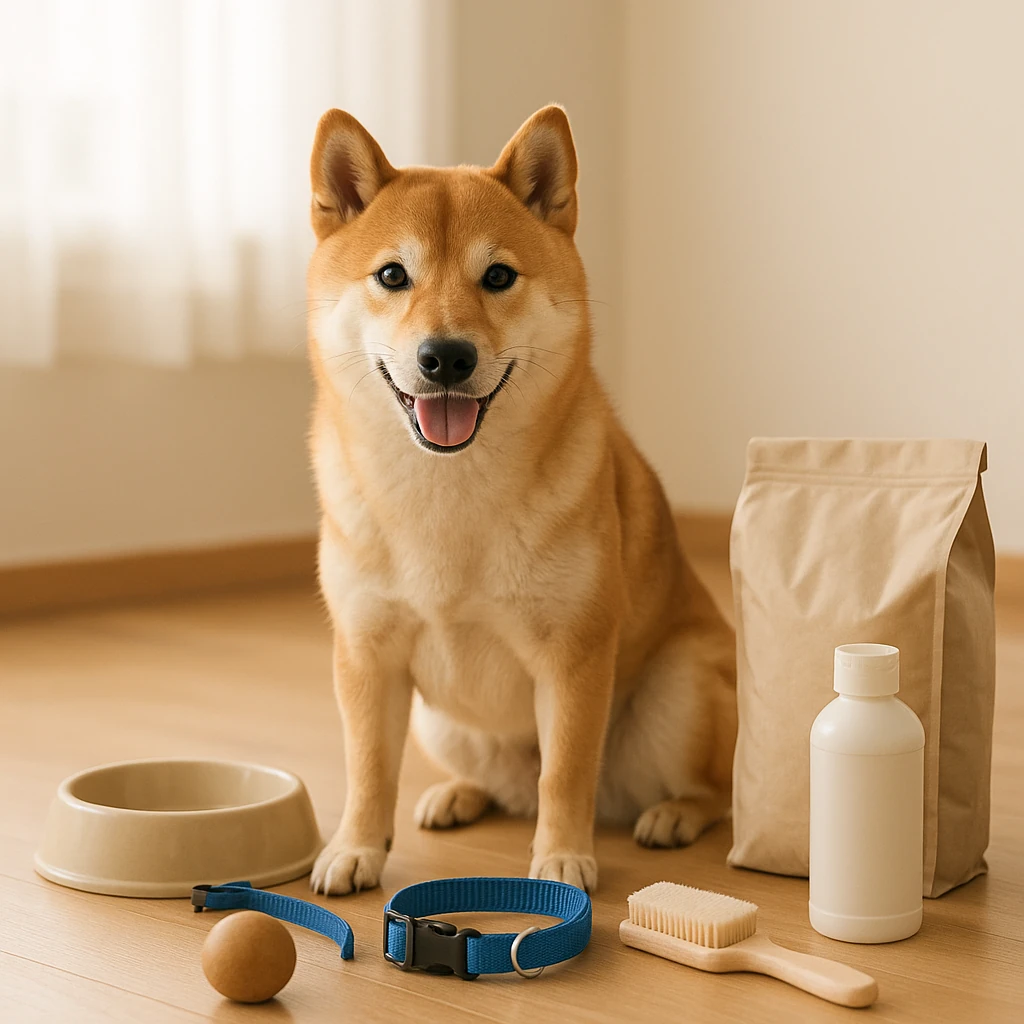 柴犬に最適なペット用品を取り扱う店舗を見つける方法(テーマ: 柴犬)の内容に沿ったイメージ。セクション「柴犬に必要なペット用品の種類について」を視覚化。要点:柴