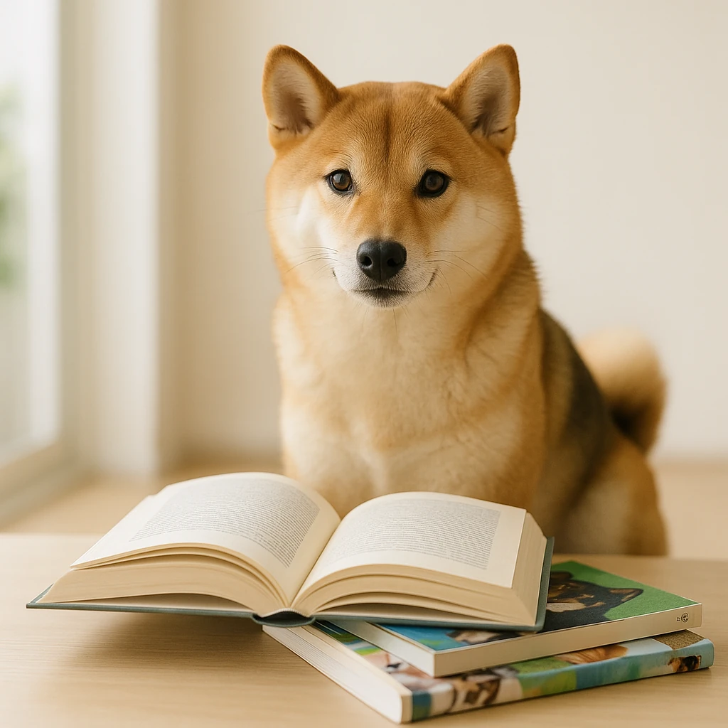 柴犬を飼うための完全ガイド（テーマ: 柴犬）の内容に沿ったイメージ。セクション「柴犬の飼い方に役立つおすすめの本を一覧で紹介」を視覚化。要点:柴犬を飼う際には