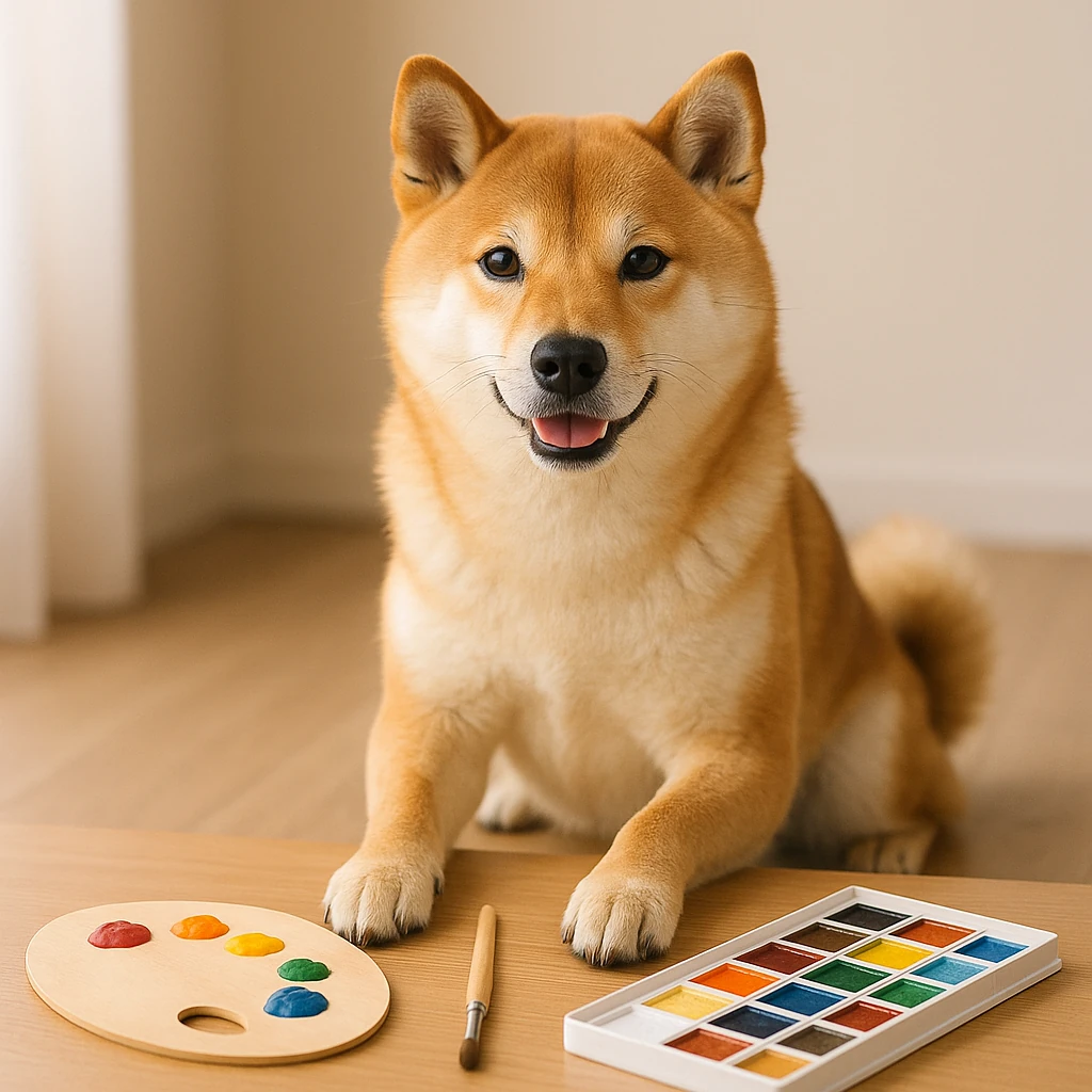 柴犬を描く楽しさ!ペイントペットの魅力と始め方(テーマ: 柴犬)の内容に沿ったイメージ。セクション「柴犬のペイントペットを始めるための準備」を視覚化。要点:ペイ