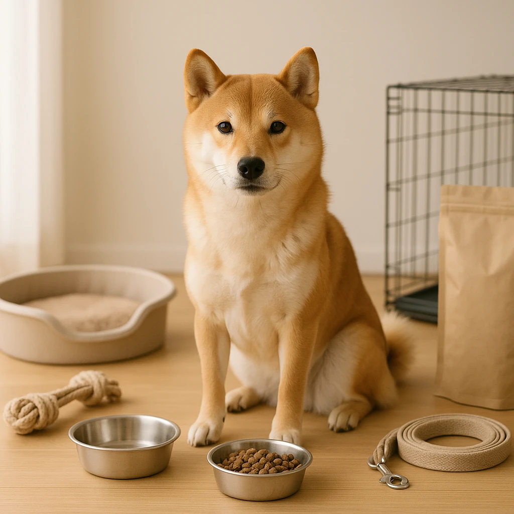 柴犬の飼い方ガイド:基本知識と注意点(テーマ: 柴犬)の内容に沿ったイメージ。セクション「柴犬を飼うための準備と必要なもの」を視覚化。要点:柴犬を飼うためには