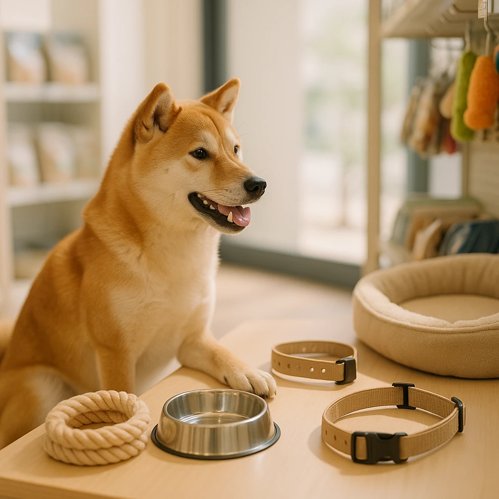 柴犬向けペット用品の選び方とおすすめ（テーマ: 柴犬）の内容に沿ったイメージ。セクション「イオンで柴犬向けペット用品を選ぶ際のポイント」を視覚化。要点:柴犬向け