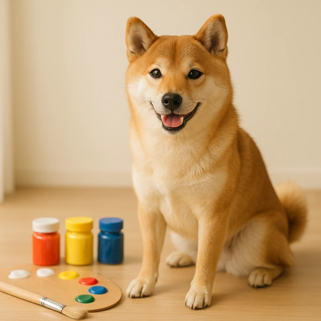 柴犬の魅力を引き出すペイントペット写真（テーマ: 柴犬）の内容に沿ったイメージ。セクション「柴犬のペイントペット写真を撮影するための準備」を視覚化。要点:柴犬の