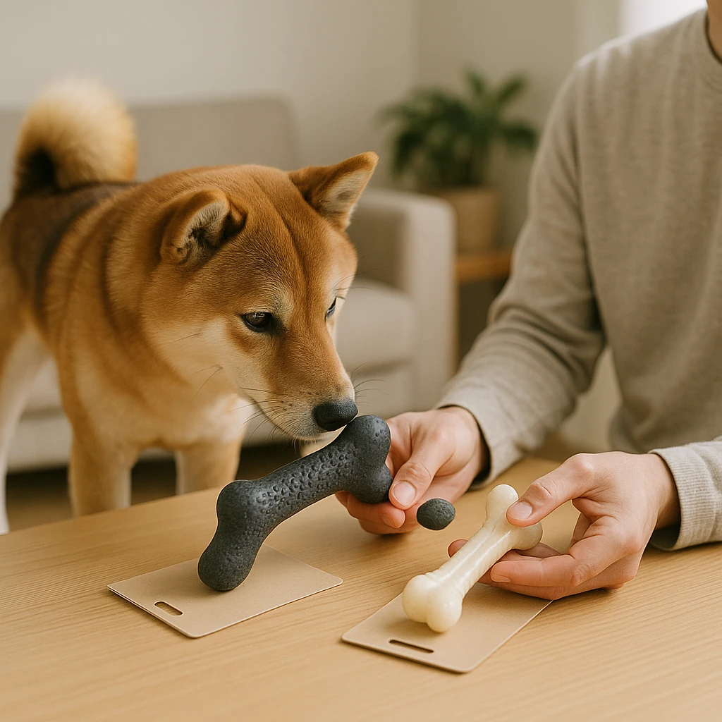 冬に毛布を噛みちぎる柴犬の破壊行動は、寒さ・退屈・不安の重なりが原因になりやすい。叱らずに環境と行動の出口を整えるイメージ。
