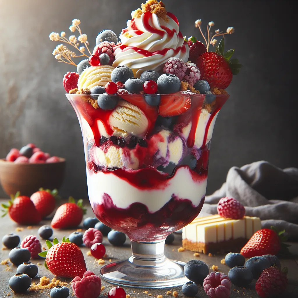Festive Berry Cheesecake Sundae