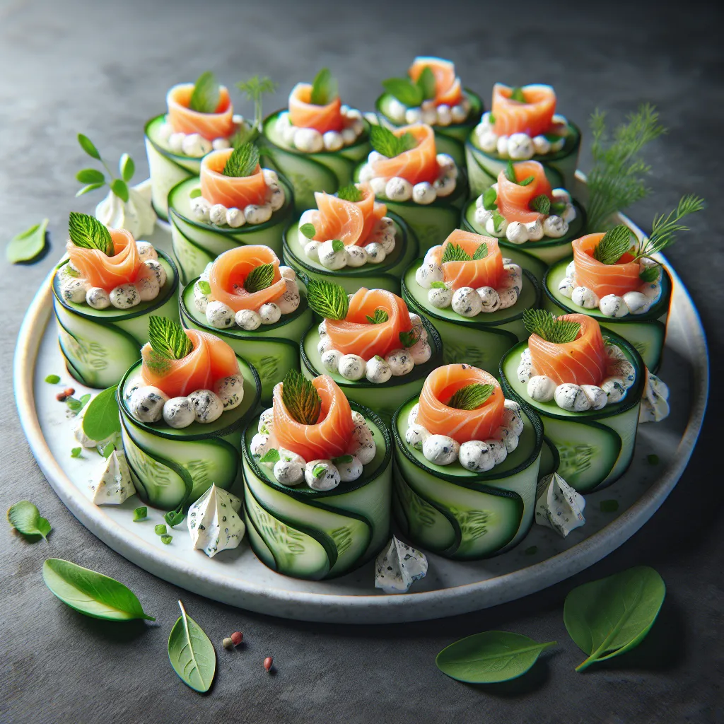 Gurken-Lachs-Röllchen