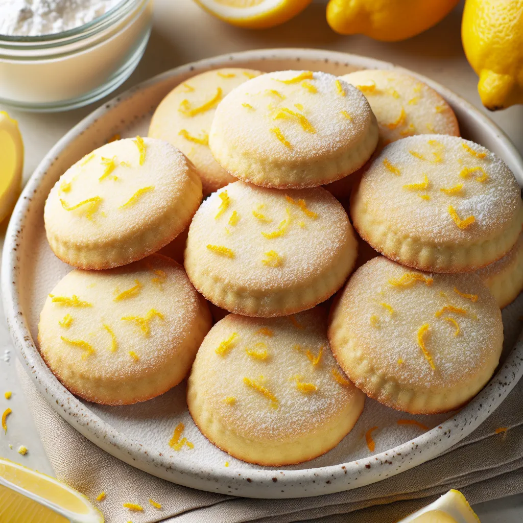 Lemon Zest Milk Powder Shortbread Cookies