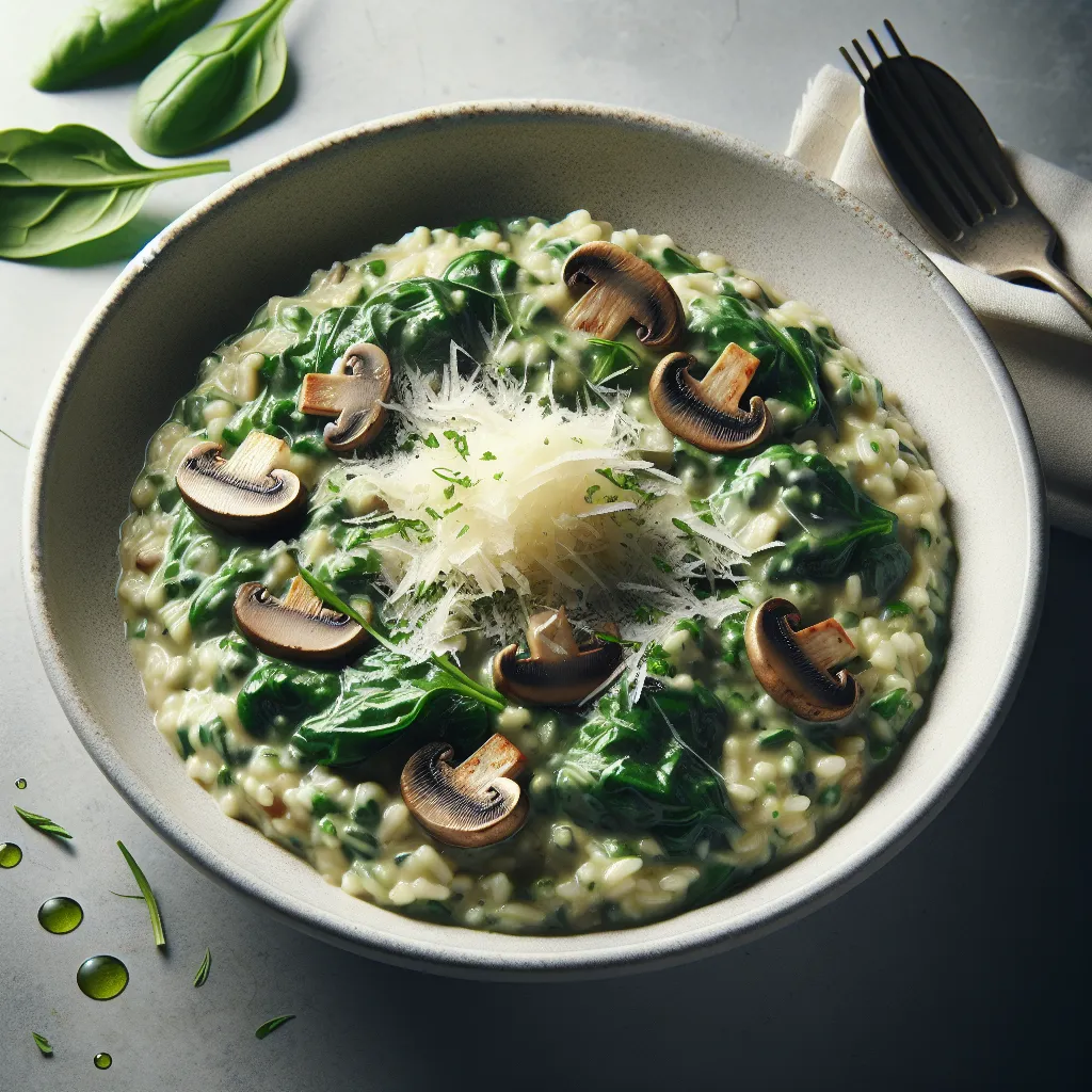 Spinat-Champignon-Risotto