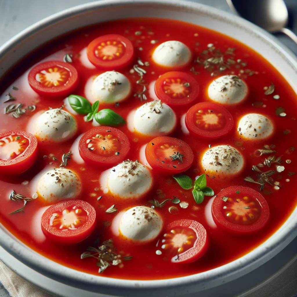 Tomatensuppe mit Mozzarella