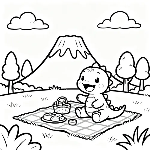 Free Printable 공룡 Coloring Pages - dinosaur-01 - iColorPlay