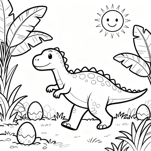 Free Printable 공룡 Coloring Pages - dinosaur-02 - iColorPlay