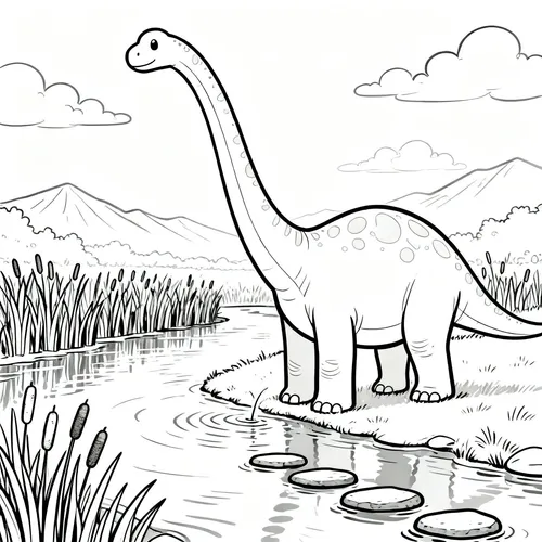 Free Printable 공룡 Coloring Pages - dinosaur-07 - iColorPlay