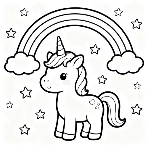 Free Printable 유니콘 Coloring Pages - unicorn-01 - iColorPlay