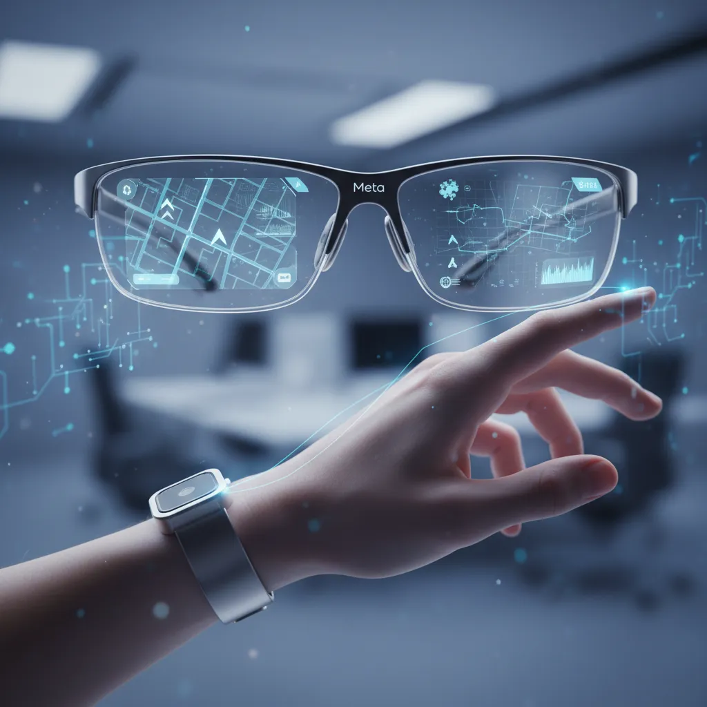 Meta presenta nuevas gafas inteligentes con pantalla y control por pulsera