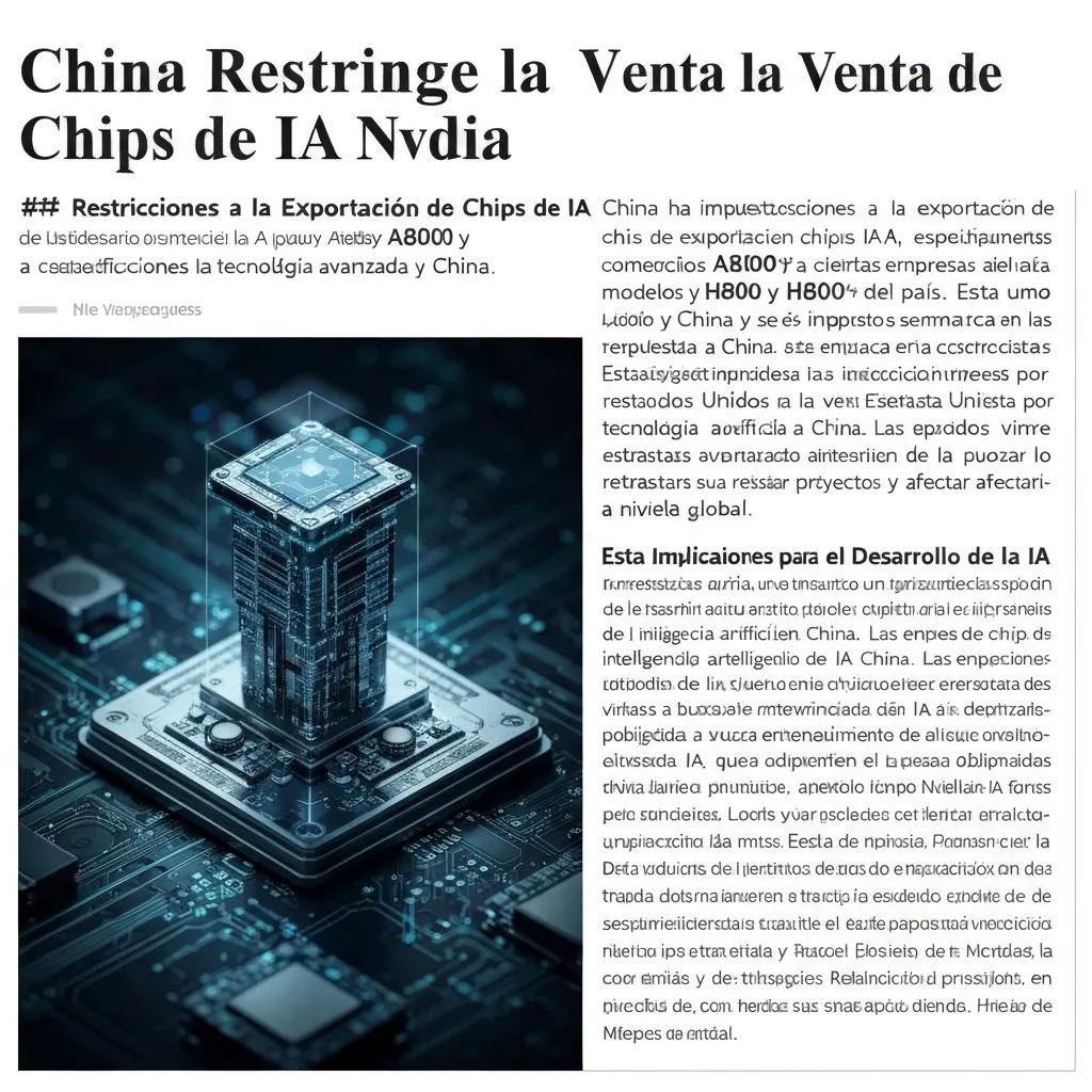 China Restringe la Venta de Chips de IA de Nvidia