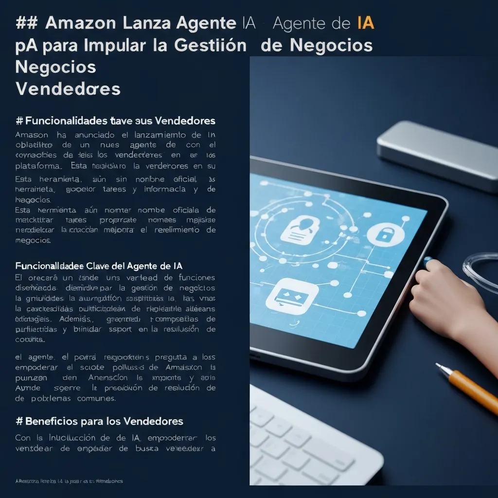 Amazon Lanza Agente de IA para Impulsar la Gestión de Negocios de Vendedores
