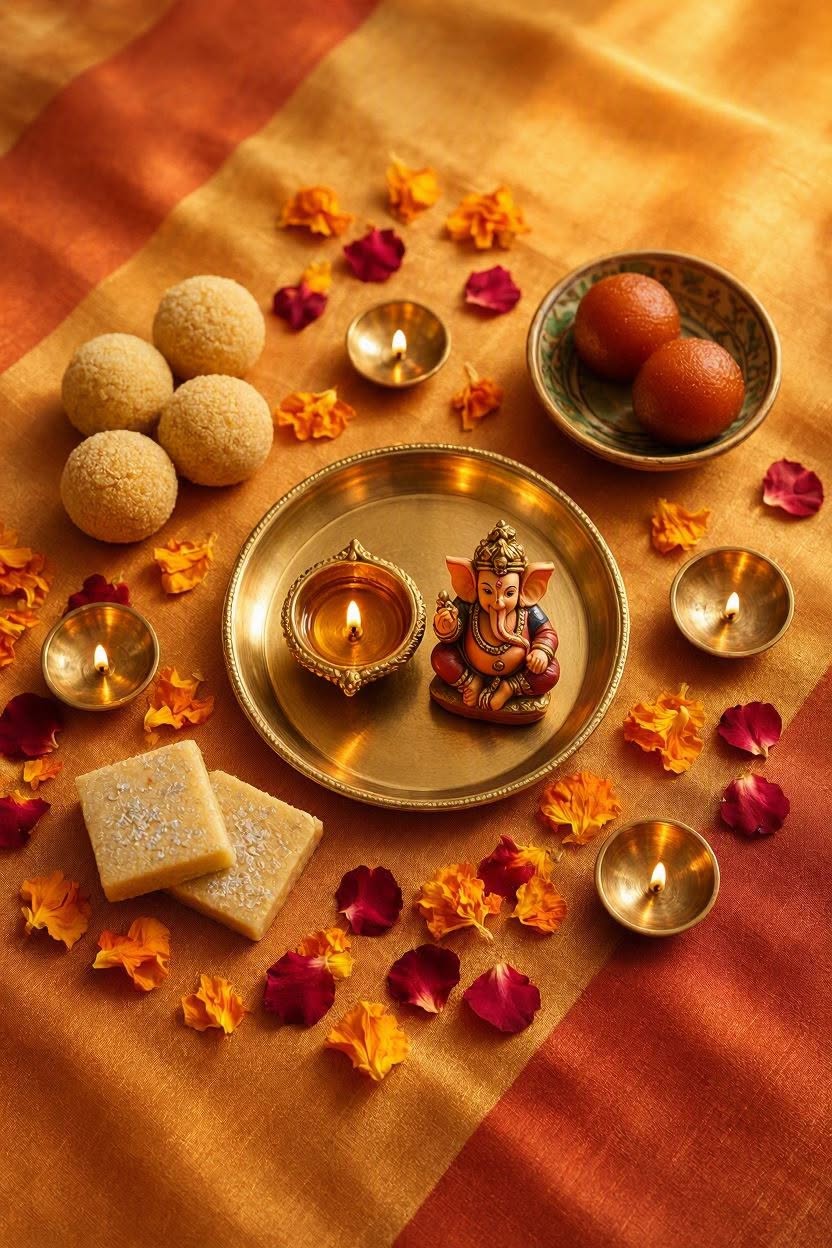Diwali Thali Flatlay template