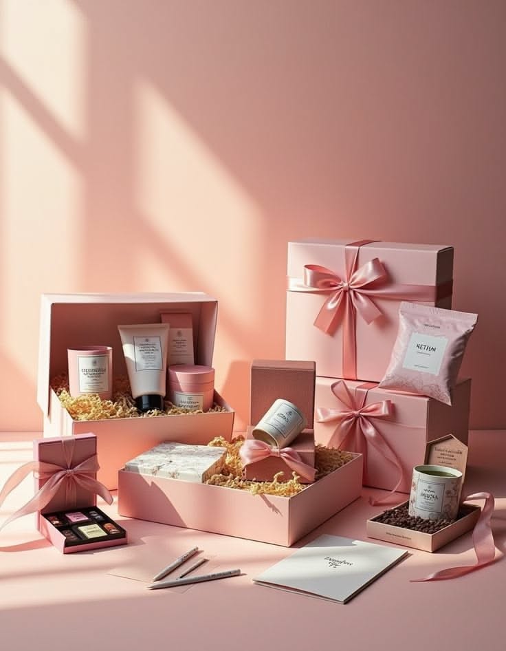 Pink Gift Boxes template