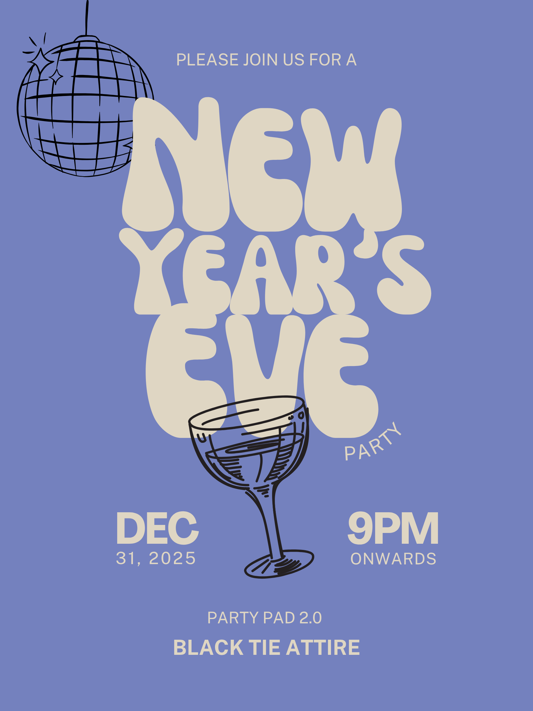 Disco Ball Invite template
