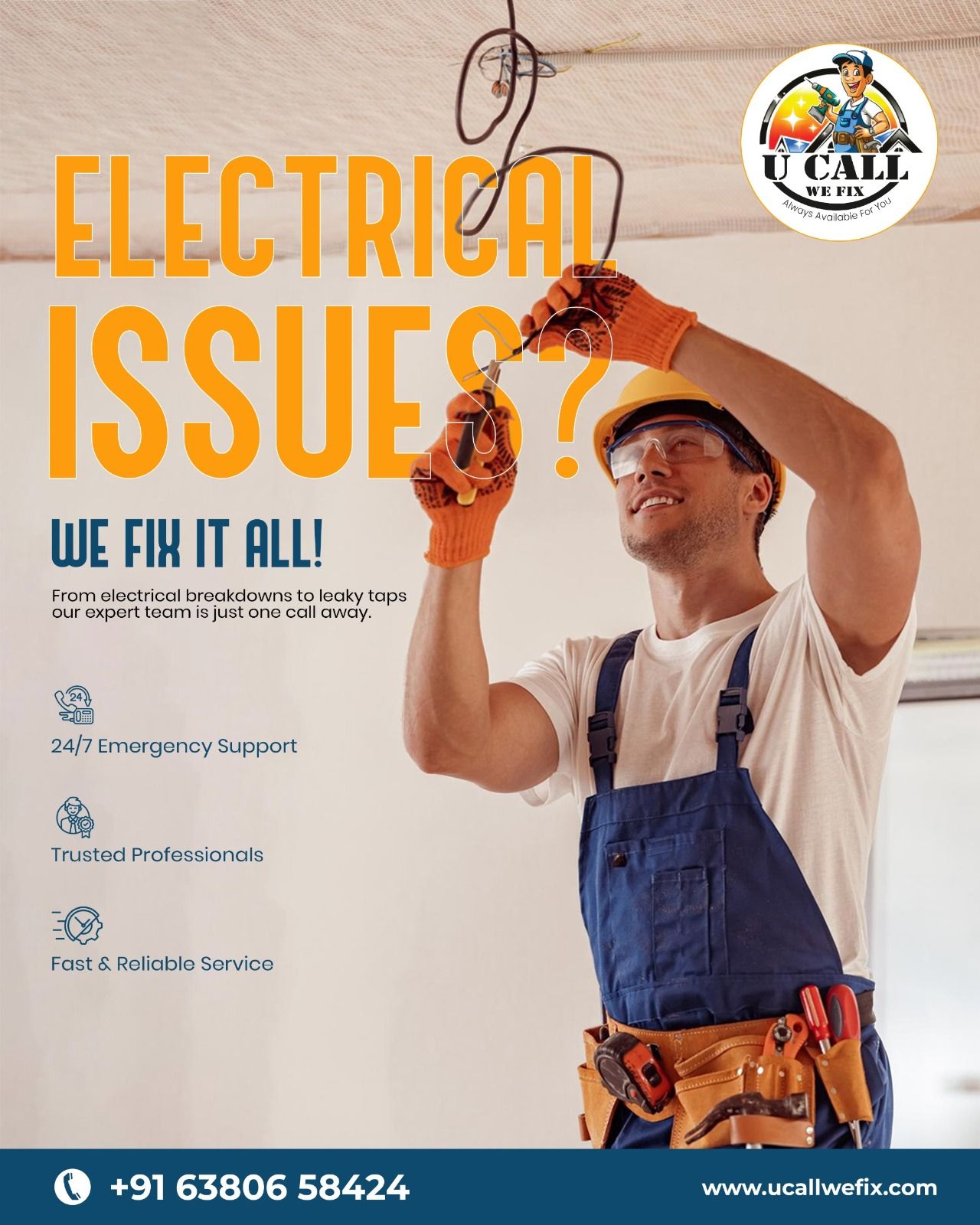 Electrician Fixing Wires template