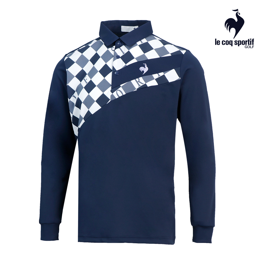 LE COQ SPORTIF GOLF】男款深藍色百搭機能POLO長袖棉衫-L | skm