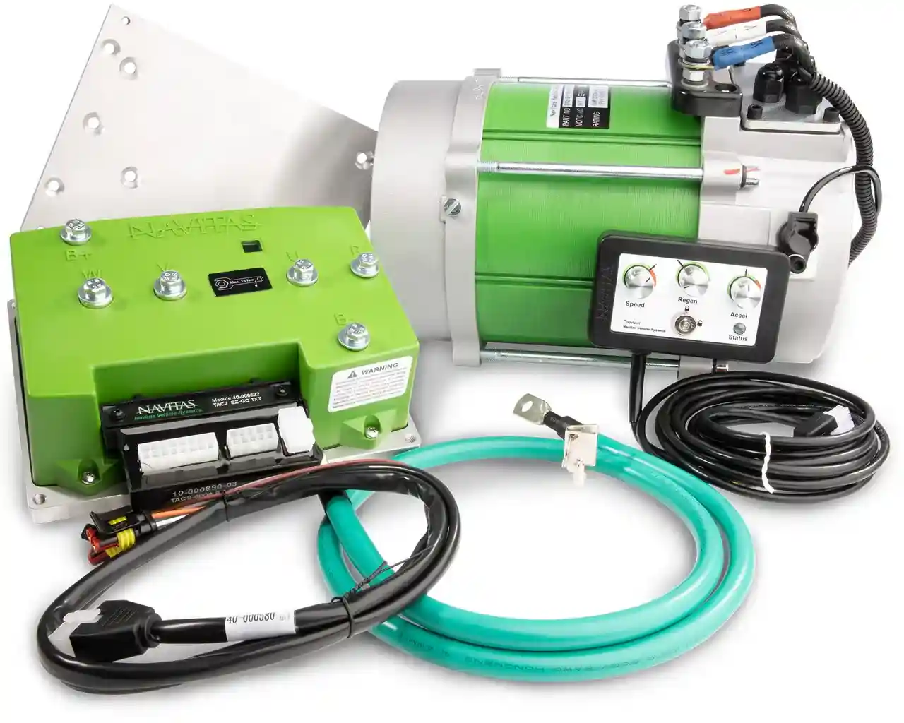 AC conversion kit featuring a brushless motor and a high-amp Navitas controller