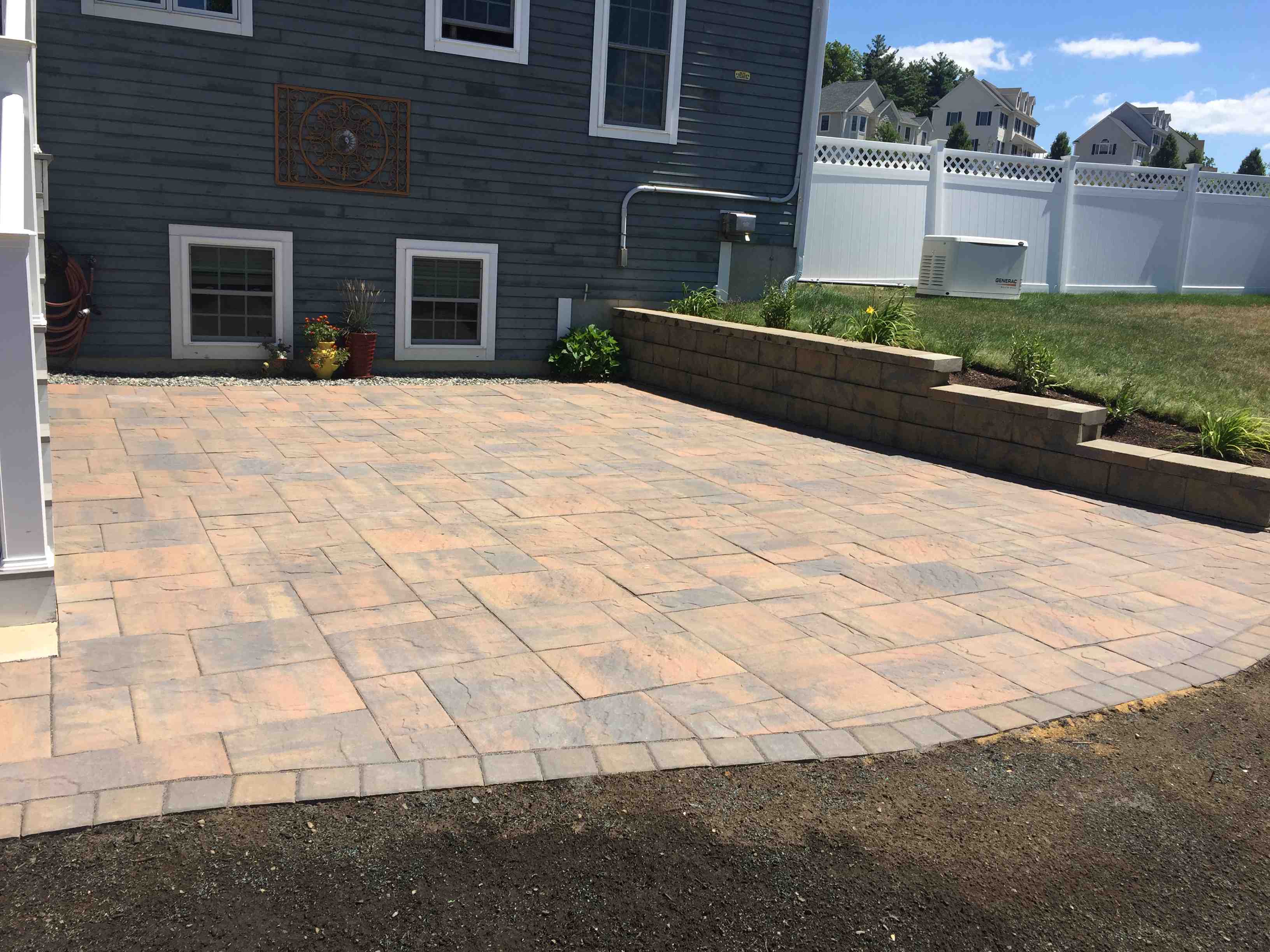 Granite blocks in a garden - landscape blocks