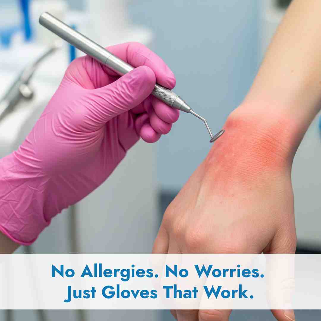 illustrating the symptoms of contact dermatitis on hands - Accelerator Free Gloves