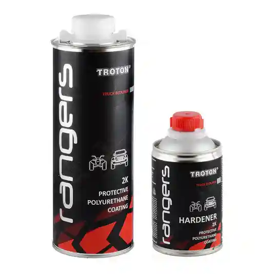 Two component set of Rangers 2K coating and its specific hardener required for a heavy duty finish.