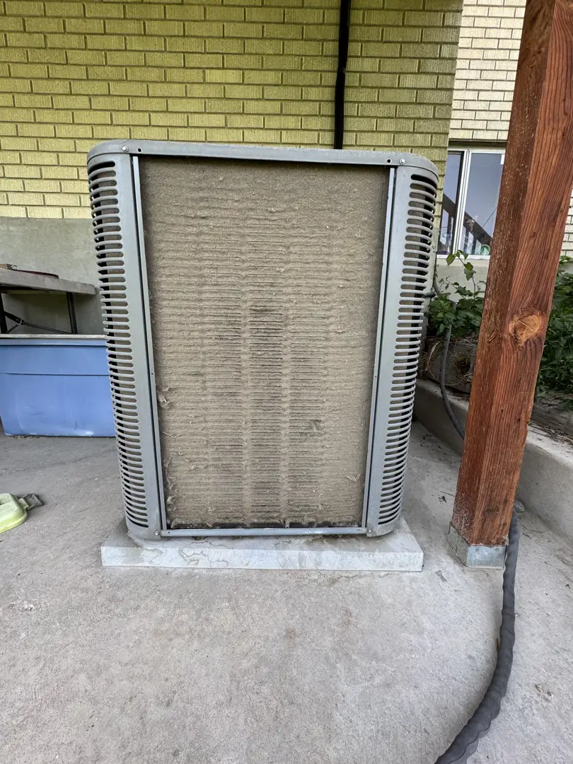 frozen outdoor AC condenser