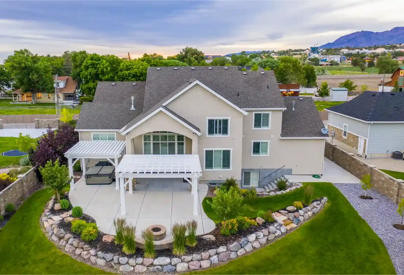 Modern home featuring exposed glulam beams and large windows - Engineered timber structures Modern home featuring exposed glulam beams and large windows - Engineered timber structures