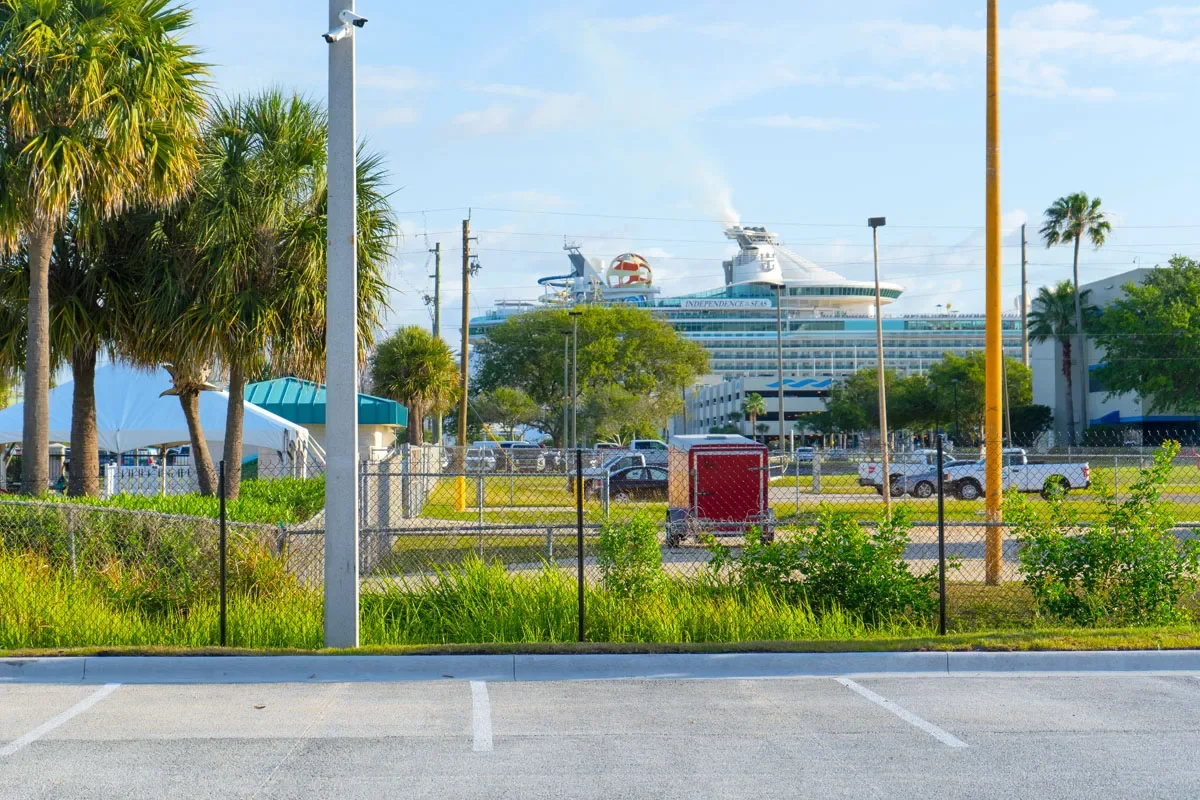 Oversized vehicle parking spaces at offsite cruise lot Oversized vehicle parking spaces at offsite cruise lot