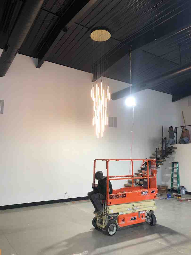 Modern LED lighting in an office - Commercial Electrician Carmel