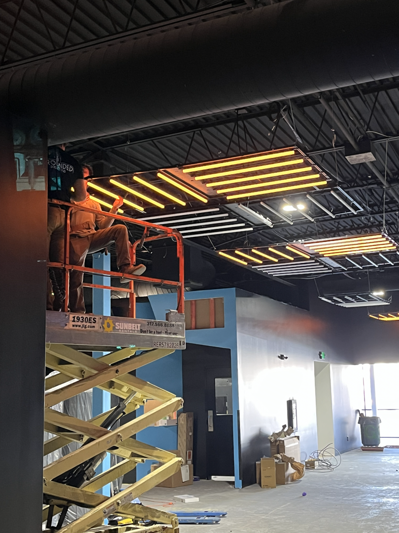 energy efficient commercial LED lighting in a Carmel corporate office