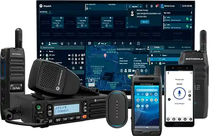 Motorola CP100d, MOTOTRBO R2, and MOTOTRBO R7 radios displayed side-by-side - motorola durable radio