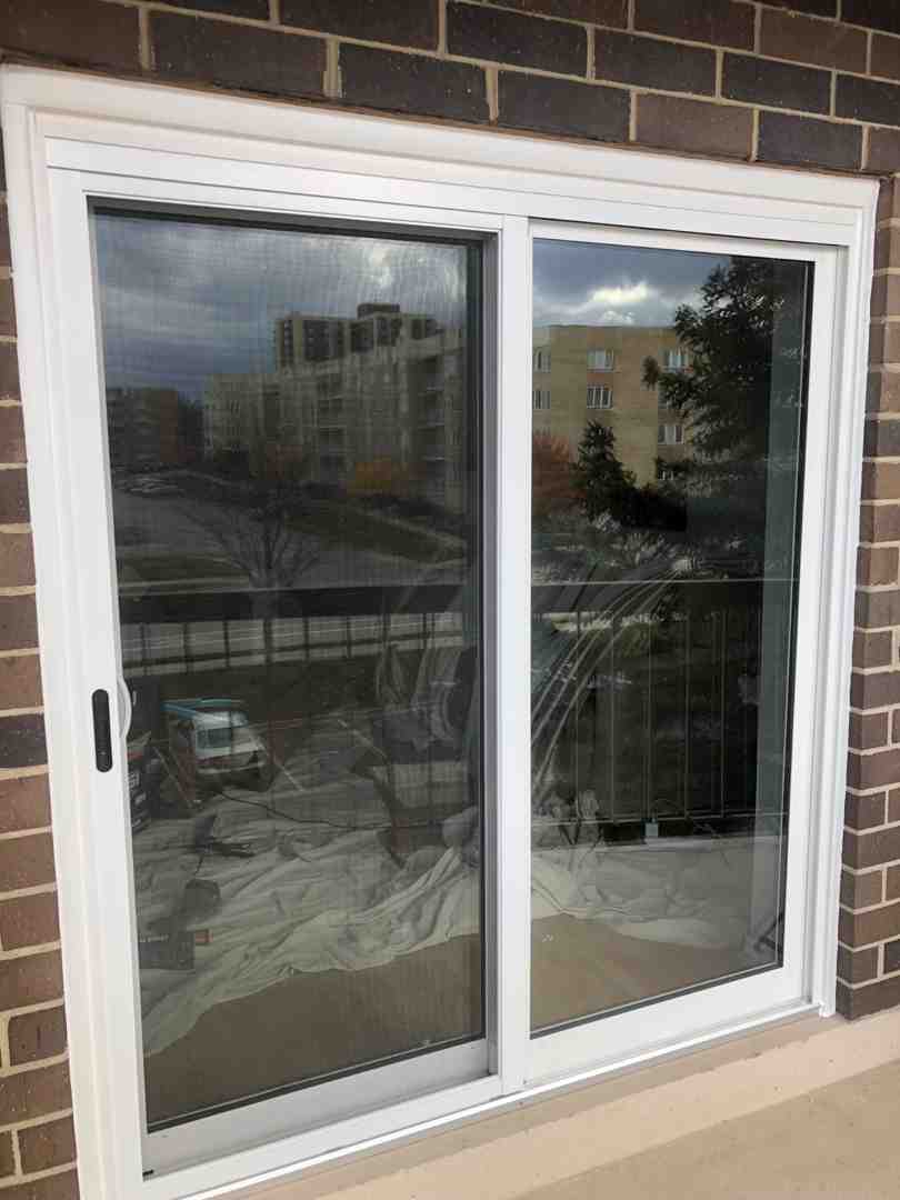 Modern sliding patio door and elegant French patio door side by side
