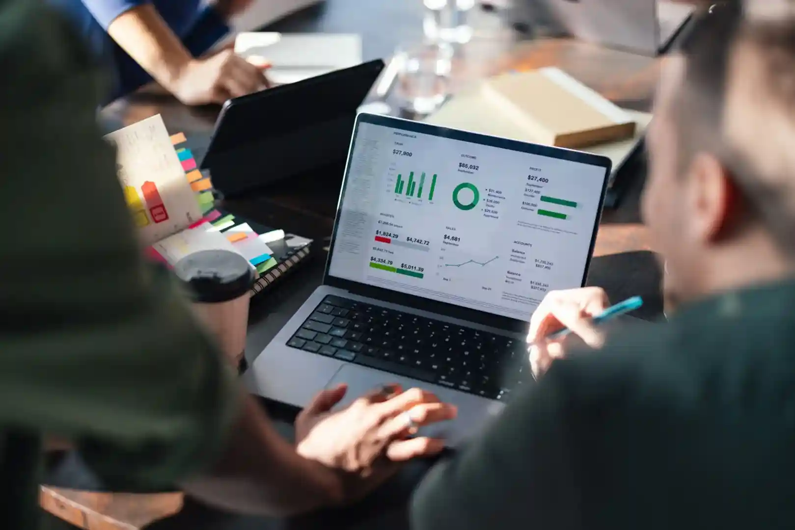 A digital dashboard displaying website analytics, showing graphs for organic traffic, keyword rankings, and lead conversions. - local seo for plumbers