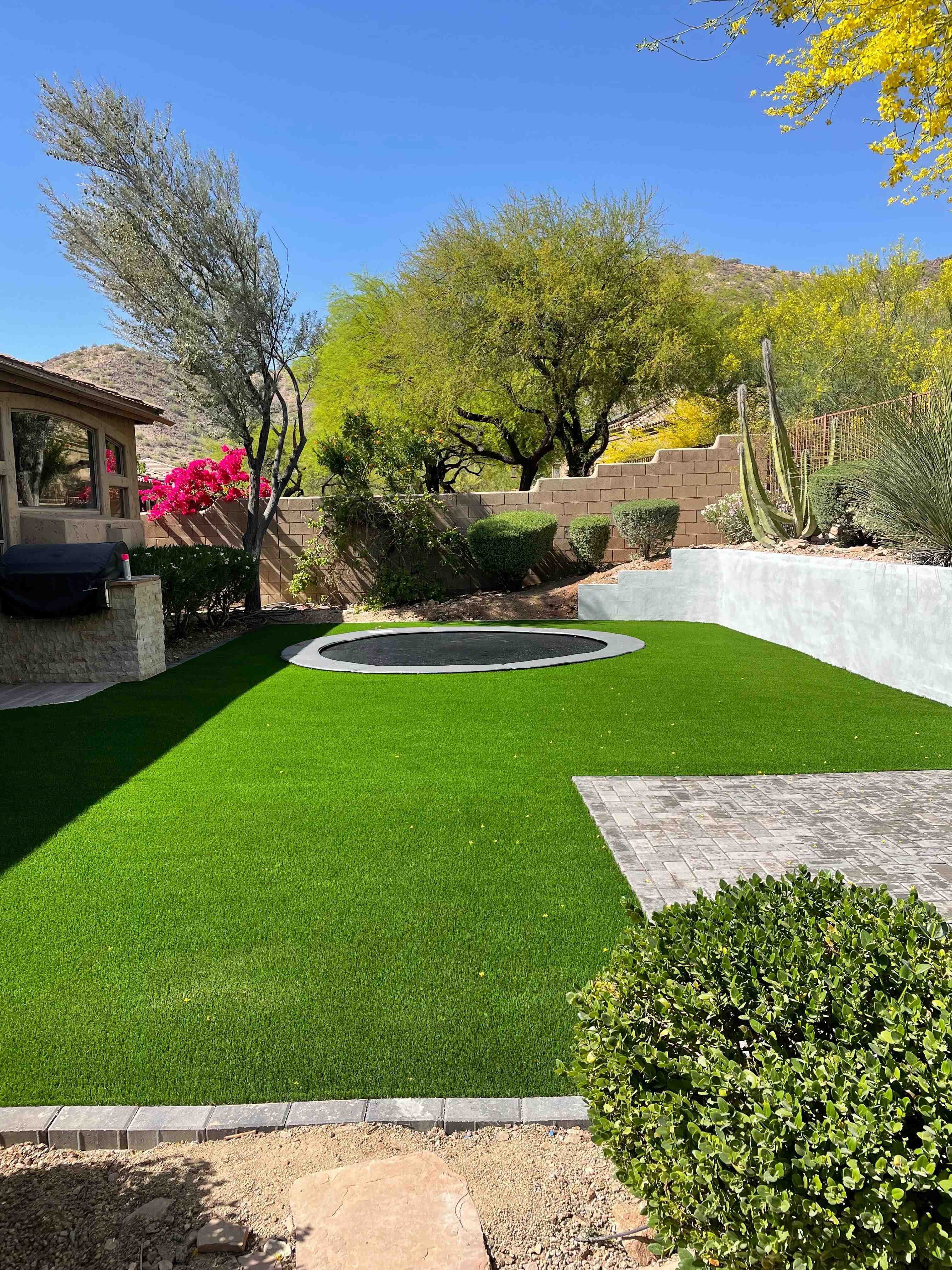 Beautiful synthetic lawn - synthetic lawn maintenance