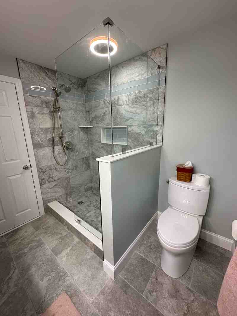 Transform Your Space: Finding Bathroom Contractors Near You 3 modern bathroom with walk-in shower and floating vanity - bathroom contractors in my area