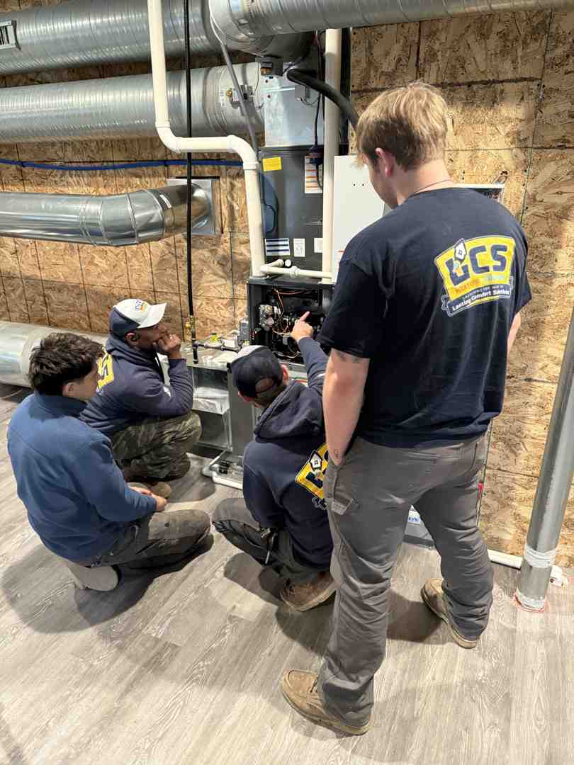 homeowner checking clean air filter