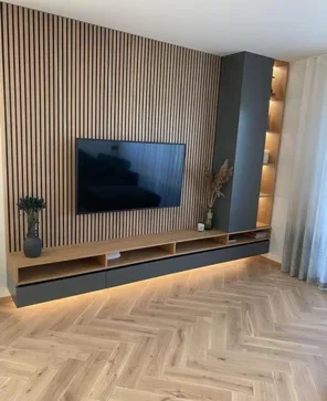 modern custom basement entertainment lounge with wet bar and recessed lighting