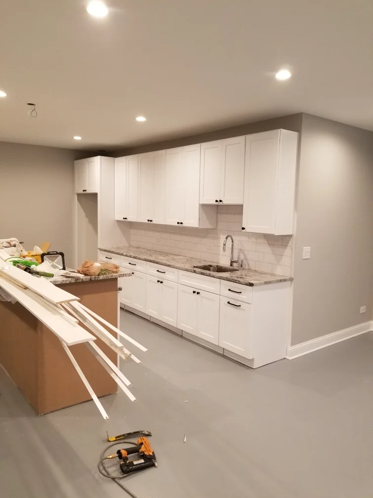 kitchen demolition and framing phase in a Chicago home