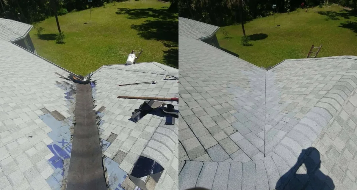 Fully restored asphalt shingle roof on Space Coast home
